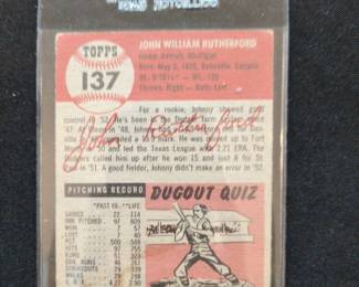 Topps John Rutherford Baseball Card second image