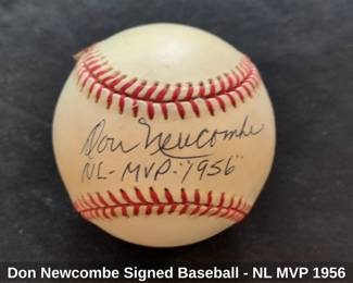 Don Newcombe Signed Baseball NL MVP