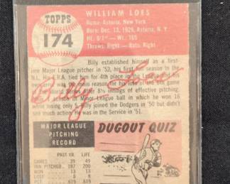 Topps Billy Loes Baseball Card second image