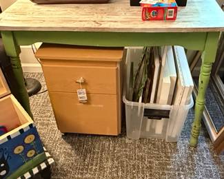 Green Painted Farmhouse Style Desk