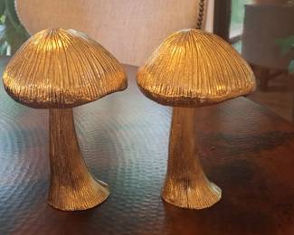 Set of Brass Mushroom Figurines second image