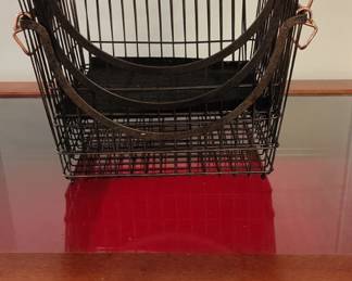 Stackable Wire Baskets with Copper Accents
