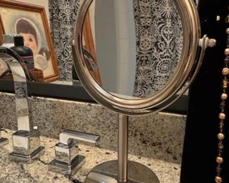 Brushed Nickel DoubleSided Tabletop Vanity Mirror