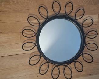 Black Wire Sunburst Mirror