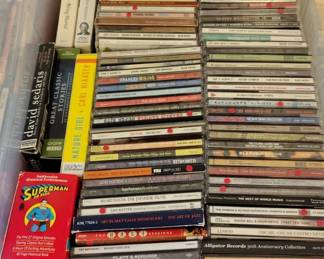 Collection of Music CDs, Audiobooks, and a Superman on Radio Radio Drama Box Set