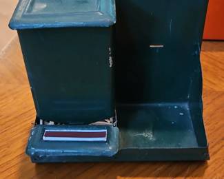 Vintage Green Metal WallMounted Match Holder and Striker with Swedish Match Label