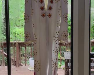 Elvis Presley Style White Pinwheel Jumpsuit Replica