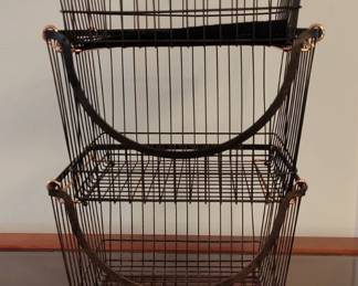 Stackable Wire Baskets with Copper Accents second image
