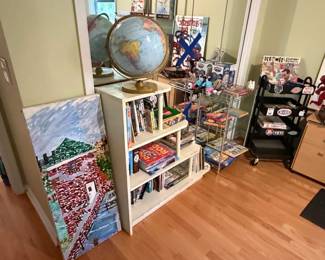 Wire Shelving Units and Assorted Collectibles second image