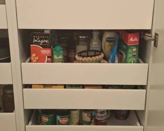 Assorted Pantry Items and Glassware in Cabinet with PullOut Drawers second image