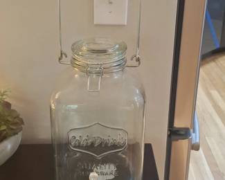 Glass Beverage Dispenser with Metal Handle and Spigot second image