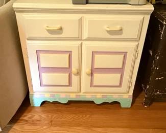 Childrens Pastel Accent Nightstand or End Table
