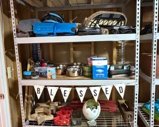 Assorted Storage Shelving Units and Home Decor Items