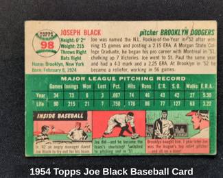 Topps Joe Black Baseball Card second image