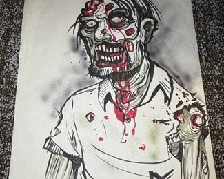 Zombie Portrait Art Print by Flyland Designs