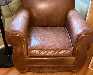 French Moustache Leather Club Chair