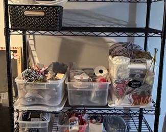 Wire Shelving Unit with Craft Supplies