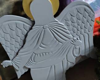 Carved Wooden Angel with Halo