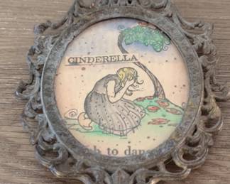 Vintage Cinderella Oval Framed Print  Hilary Knight Illustration