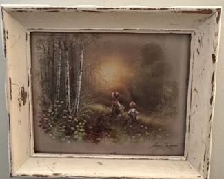 Framed Print of Children in a Meadow by Andres Orpinas
