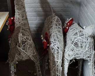Lighted Wire Reindeer Christmas Decorations Set of 
