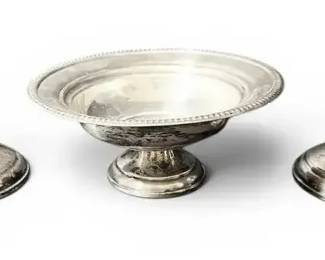 Sterling Silver Weighted Candle Holders  Bowl