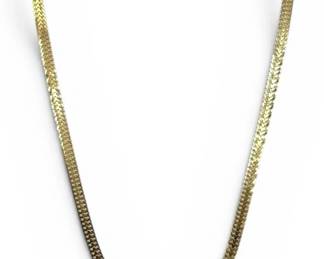 14k Sigma Gold Chevron Necklace, 22 9.75g