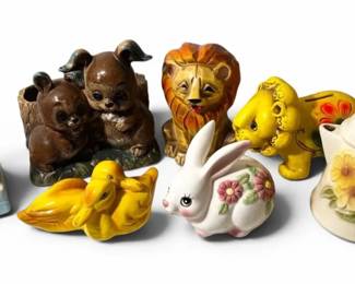 Vintage Planters, Coin Banks,  Animal Figurines