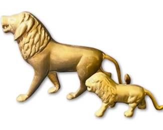 Solid Brass Handcrafted Lion Figurines