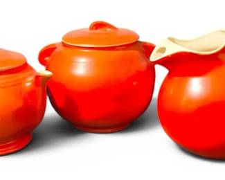 Orange Ceramic Tea Kettle, Water Pitcher,  Cookie Jar