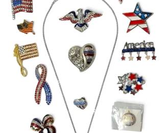 Patriotic Brooches, American Flag Pins  More