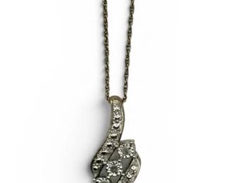 Sterling Silver Diamond Accent Pendant Necklace 2.32g