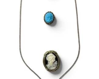 Vintage Cameo Pendants And Brooch