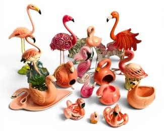 Pink Flamingo Decor  Metal, Glass,  More