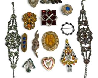 VictorianStyle Brooches  More Rhinestone Costume Jewelry