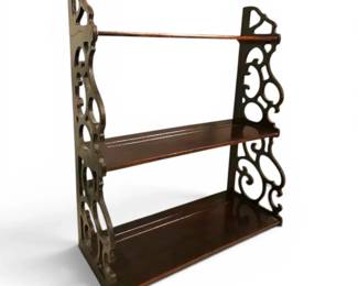 Vintage Ornate Wood 3 Tier Wall Shelf