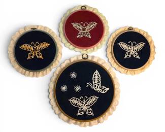 Embroidered Butterfly Art Hoops