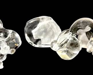 Crystal  Glass Animal Figures  Rabbits, Lion,  Rat