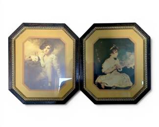 Two Framed Art Prints Of Boy  Girl