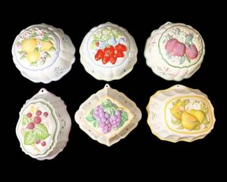 1986 Franklin Mint Le Cordon Bleu Ceramic Fruit Molds  Lemons, Strawberries,  More