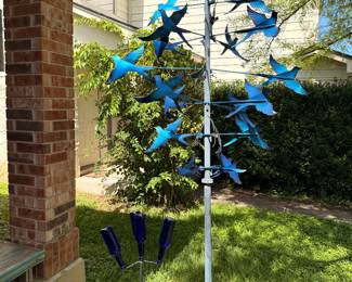 It spins with the wind.