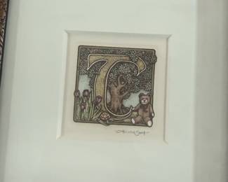 Alphabet series art, framed, signed and numbered