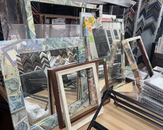 Decoupage mirrors and frames, other assorted frames
