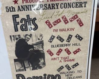 Fats Domino House of Blues poster, signed