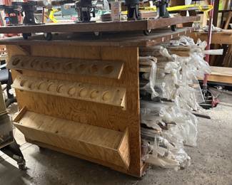 Lazy-susan work table, assorted moulding