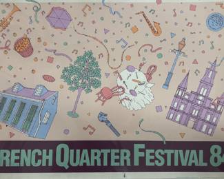 Unframed 1984 French Quarter Festival Poster, Numbered