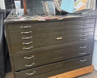 Vintage military art drawers and rollings base
