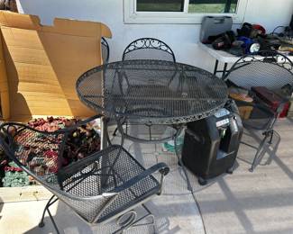 Vintage wrought iron patio dining set