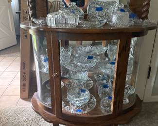Curio with Crystal Dishes
