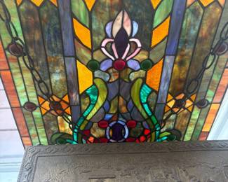 stained glass window hanging
